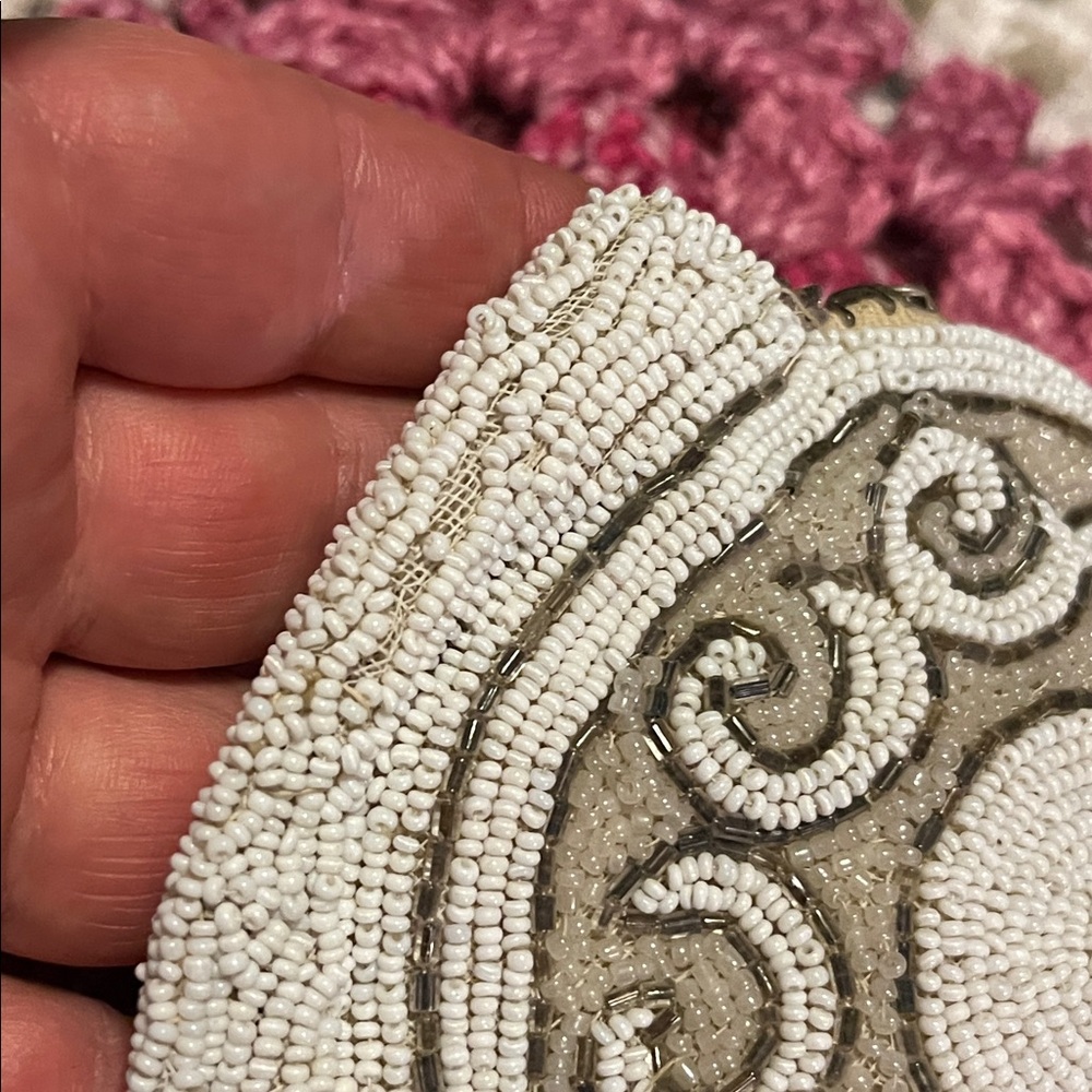 1930’s Vtg Beaded Belt Finger Loop Zip Made In France Evening Bag Purse - Picture 7 of 7